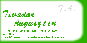 tivadar augusztin business card